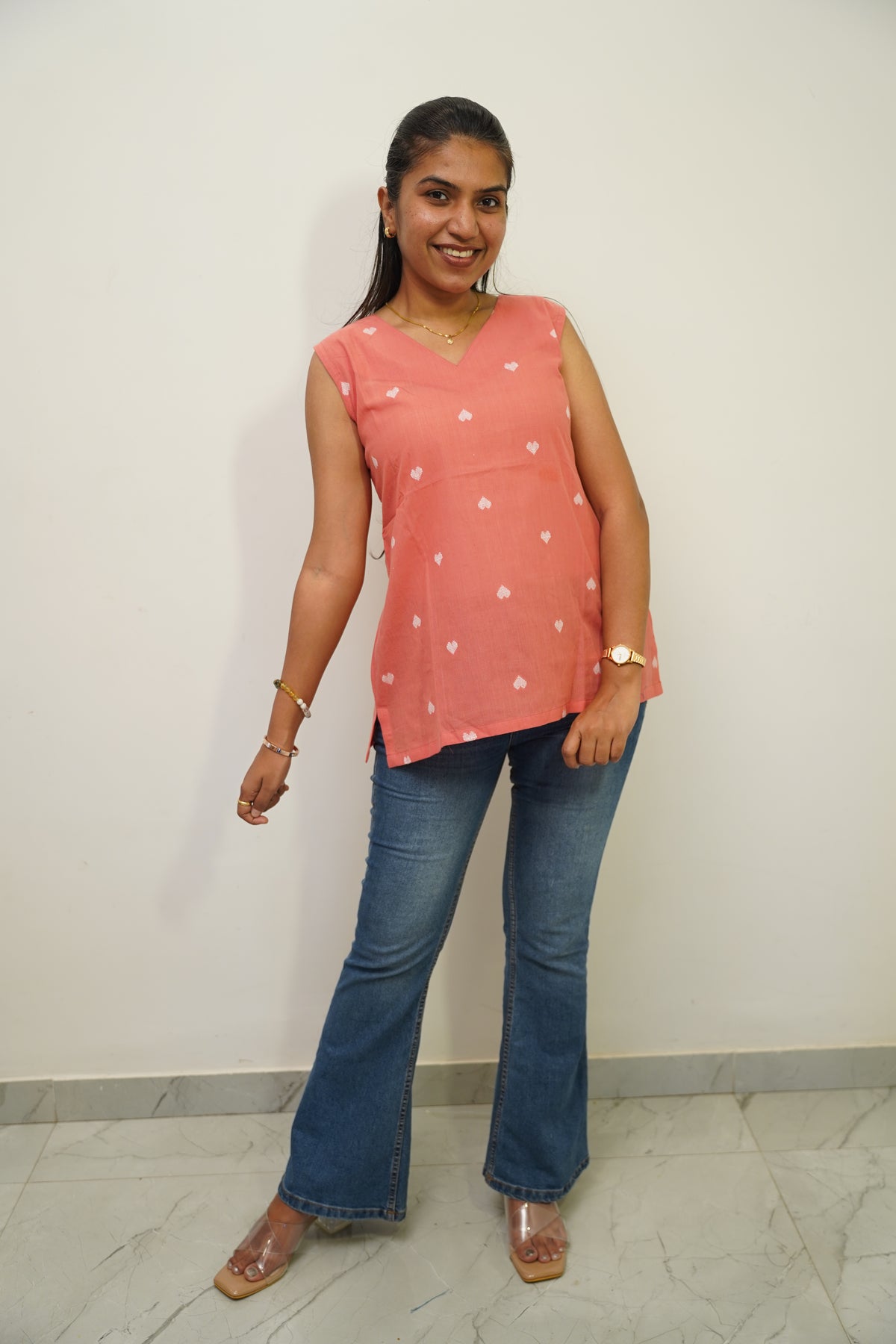 Pink Bloom Short Kurti
