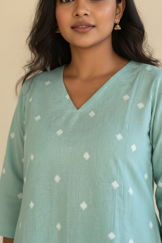 Mint Aqua Diamond Co-Ord Set