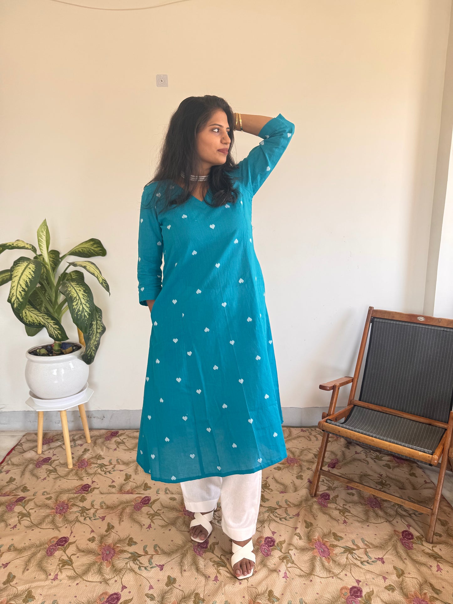 Turquoise Bloom Kurta