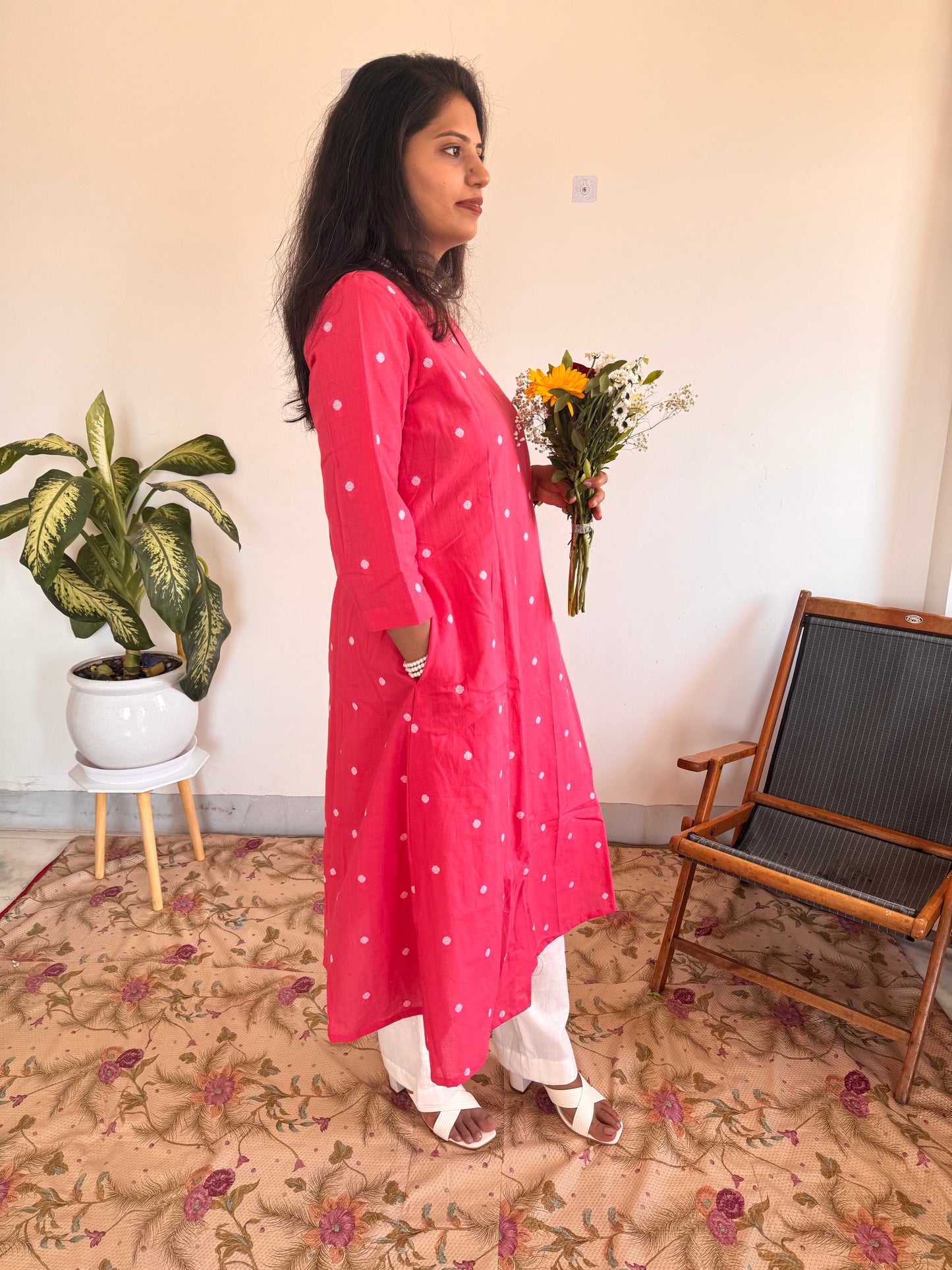 Pink Polka Kurta