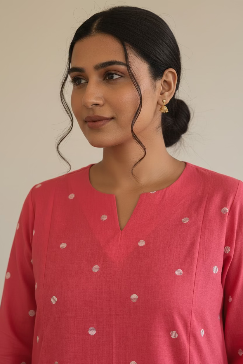 Pink Polka Kurta
