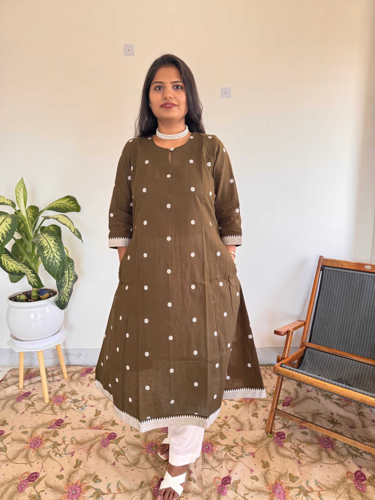 Mocha Polka Kurta