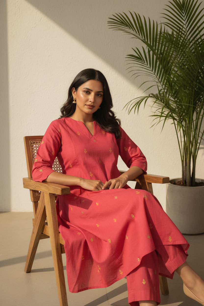 Raspberry Motif Co-Ord Set