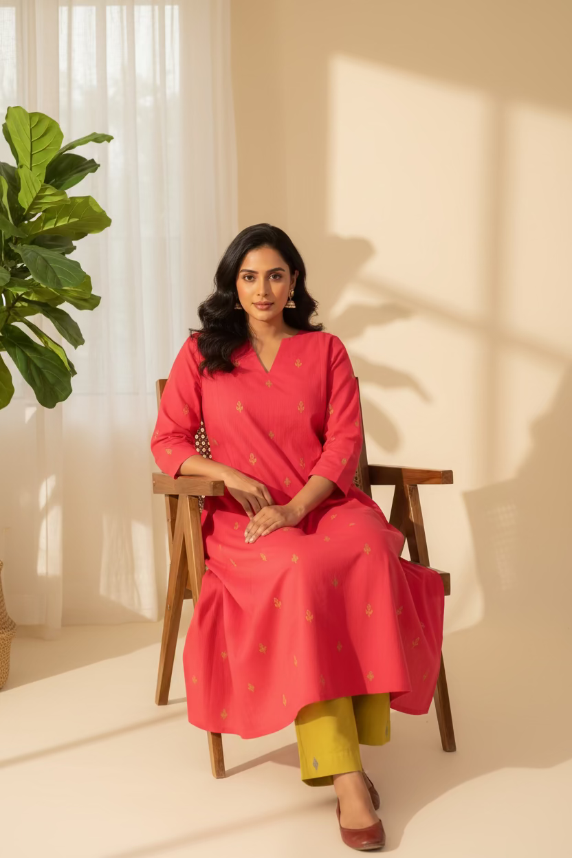Crimson Buti Kurta Set