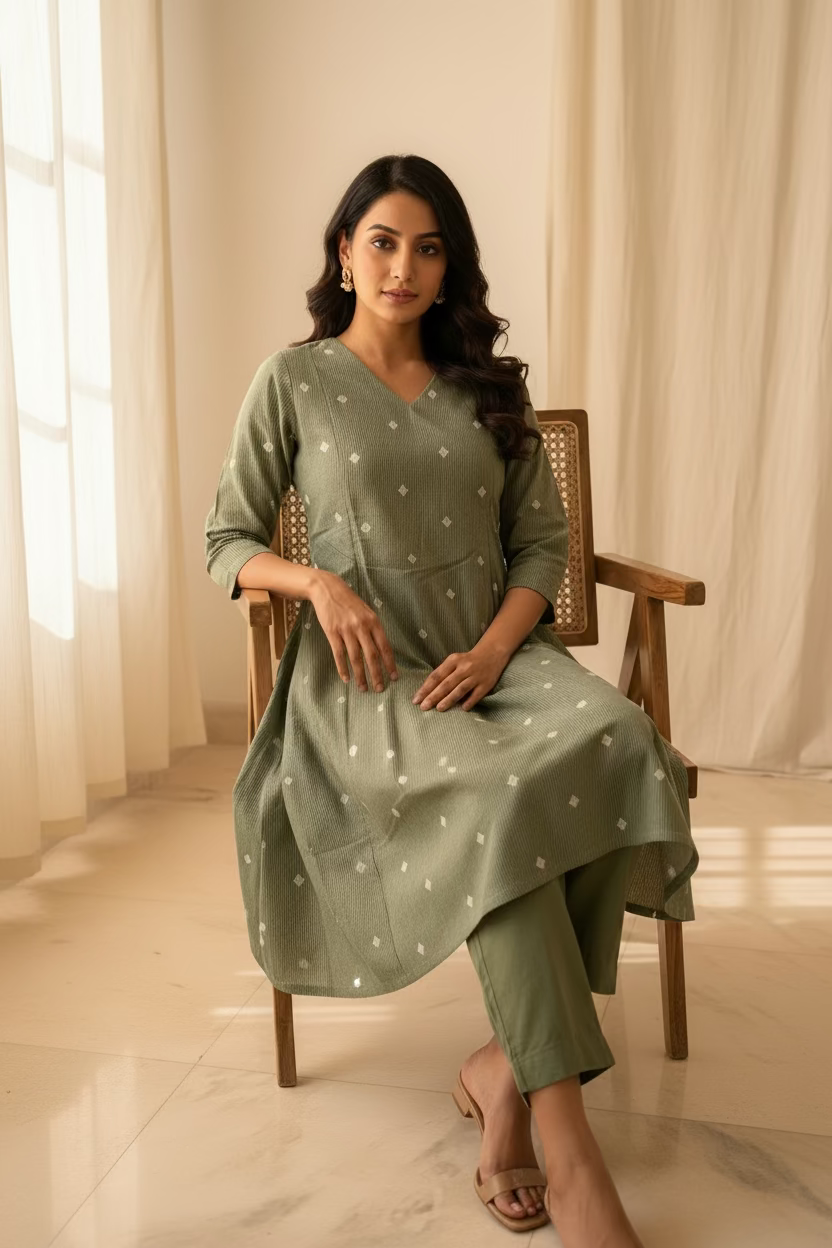 Sage Green Diamond Co-Ord Set