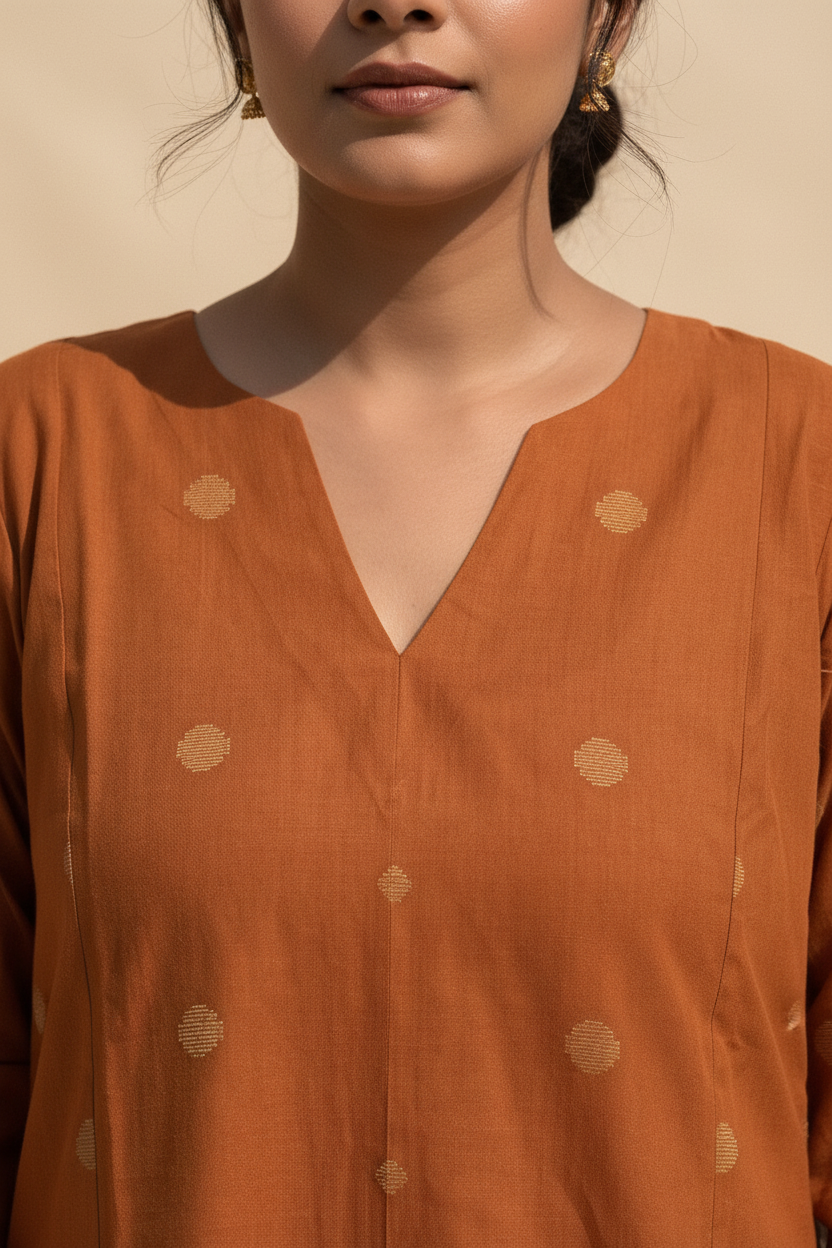 Ginger Amber Dobby Kurta