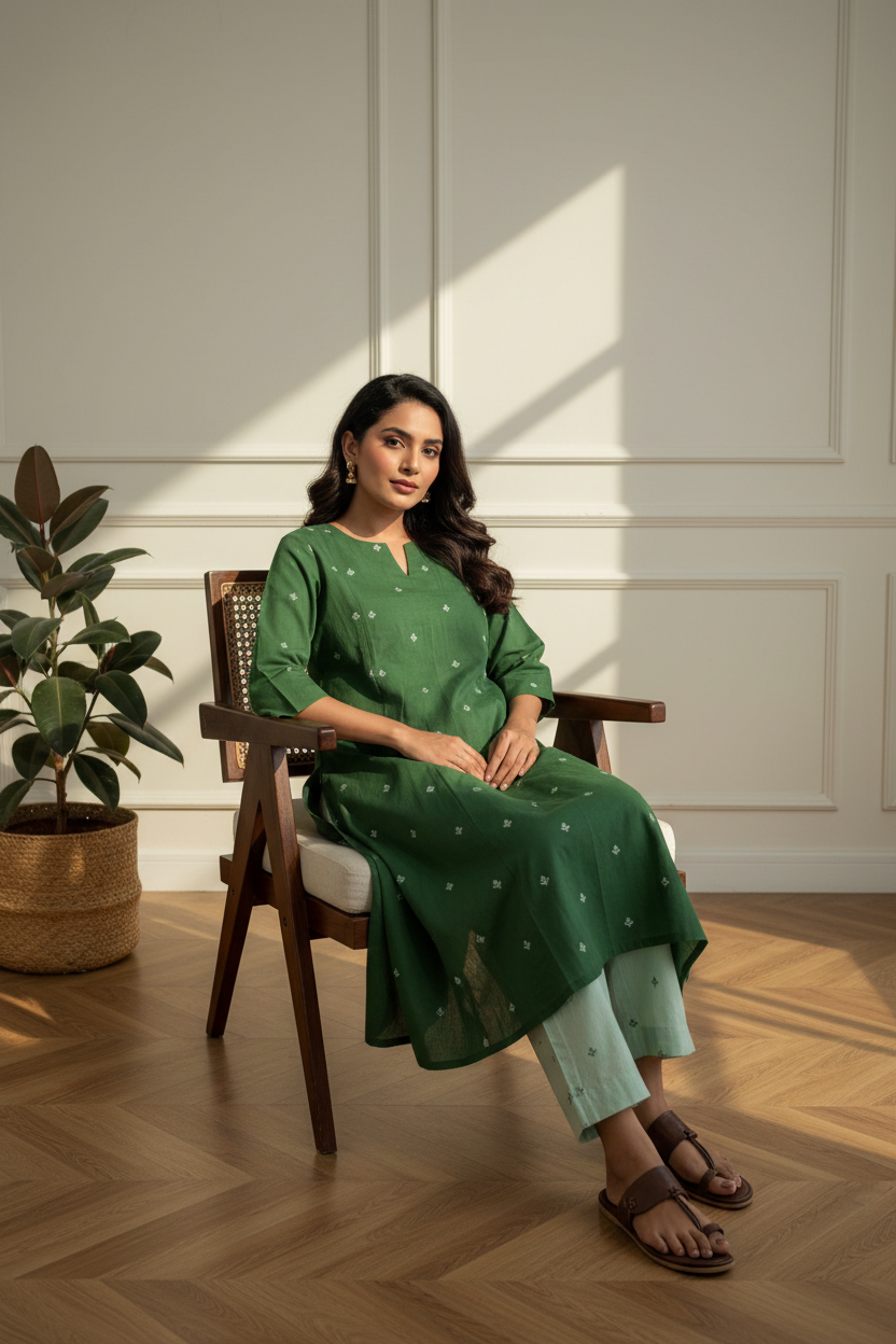 Emerald Fern Kurta Set