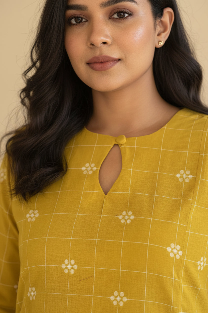 Mustard Check Co-ord Set
