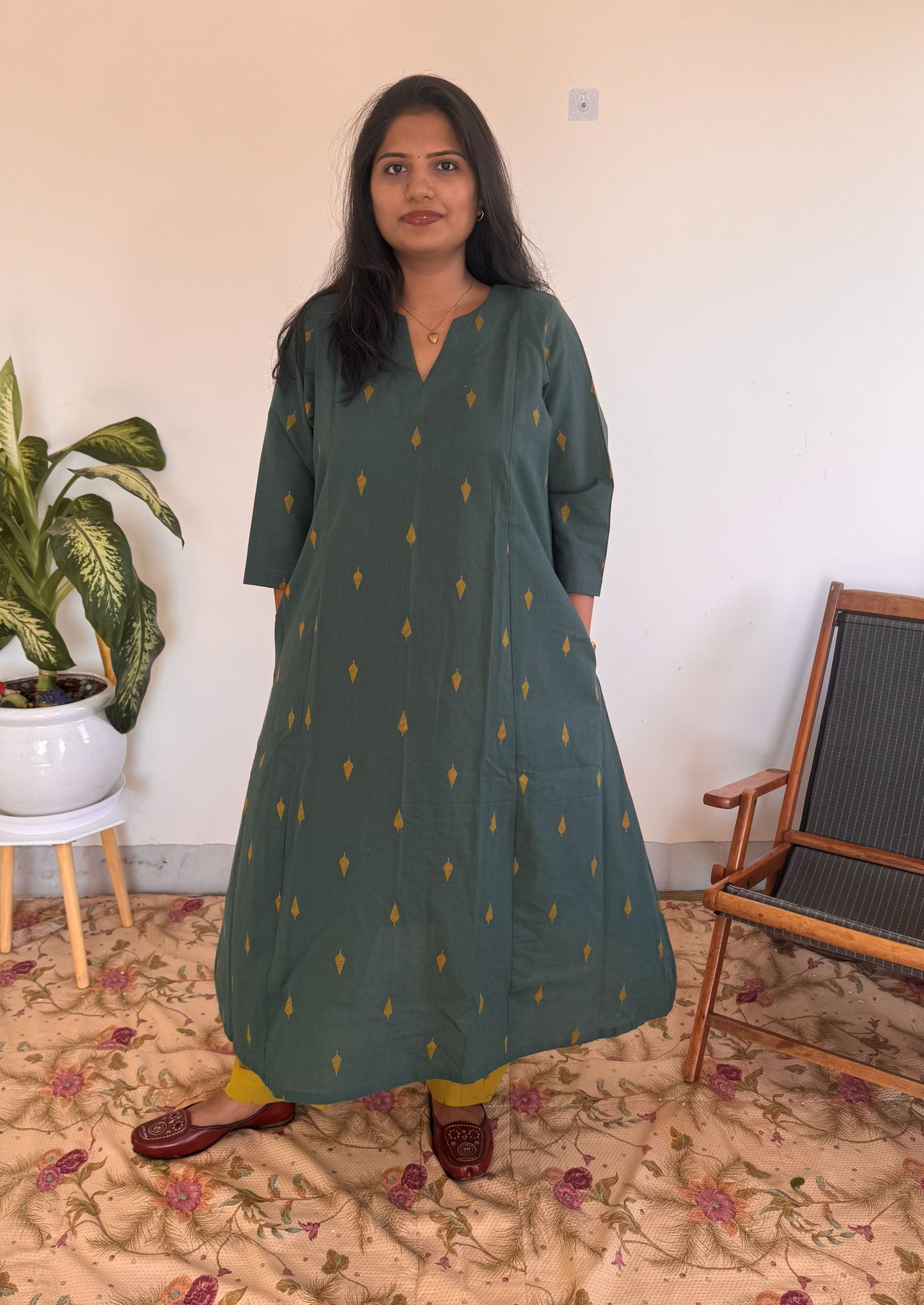 Teal Buti Kurta Set