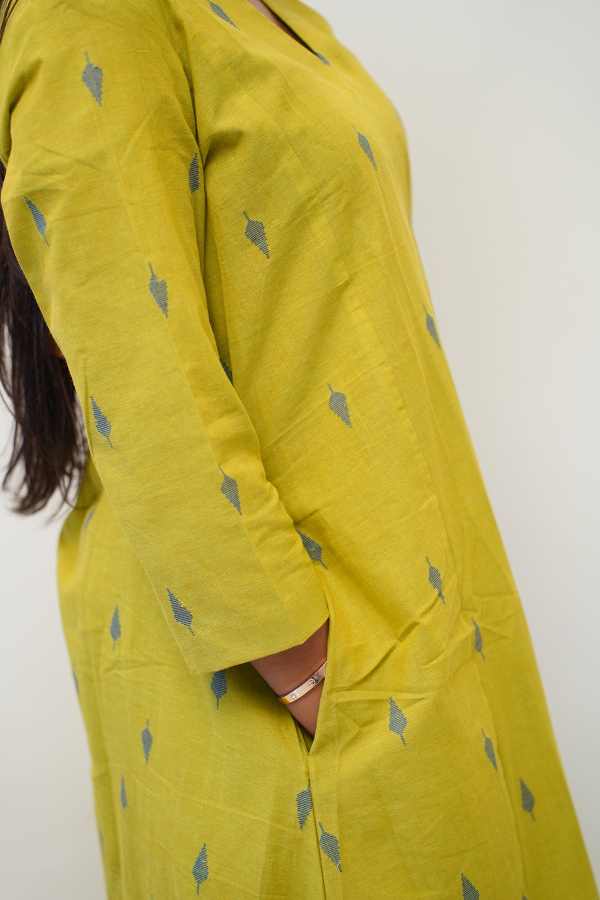 Mustard Green Motif Co-Ord Set