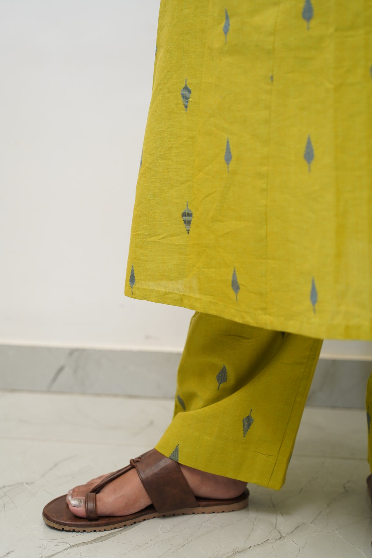 Mustard Green Motif Co-Ord Set