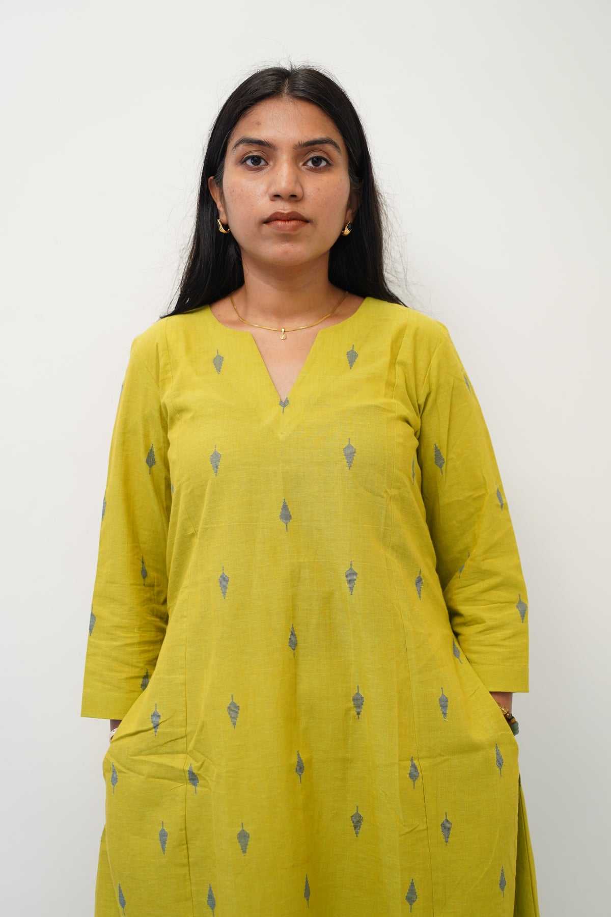 Mustard Green Motif Co-Ord Set