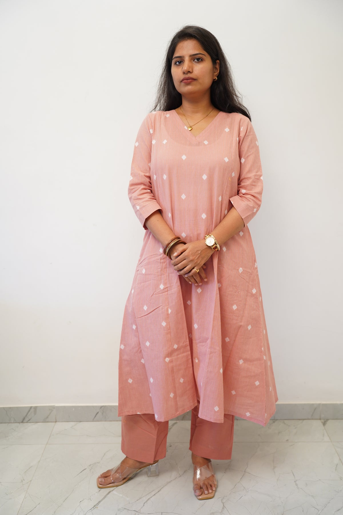 Peach Orange Diamond Co-Ord Set