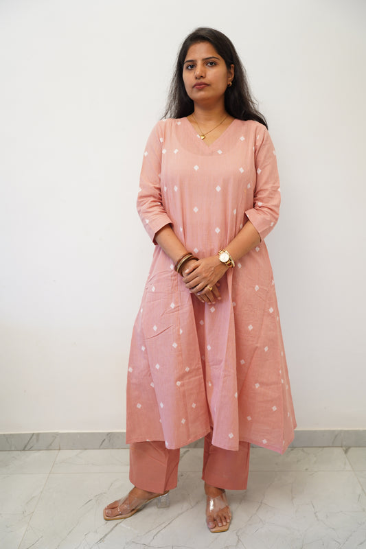 Peach Orange Diamond Co-Ord Set
