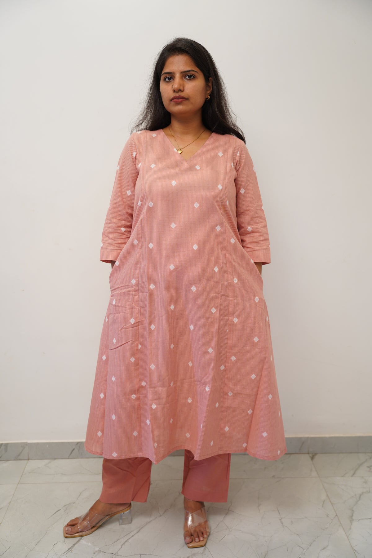 Peach Orange Diamond Co-Ord Set