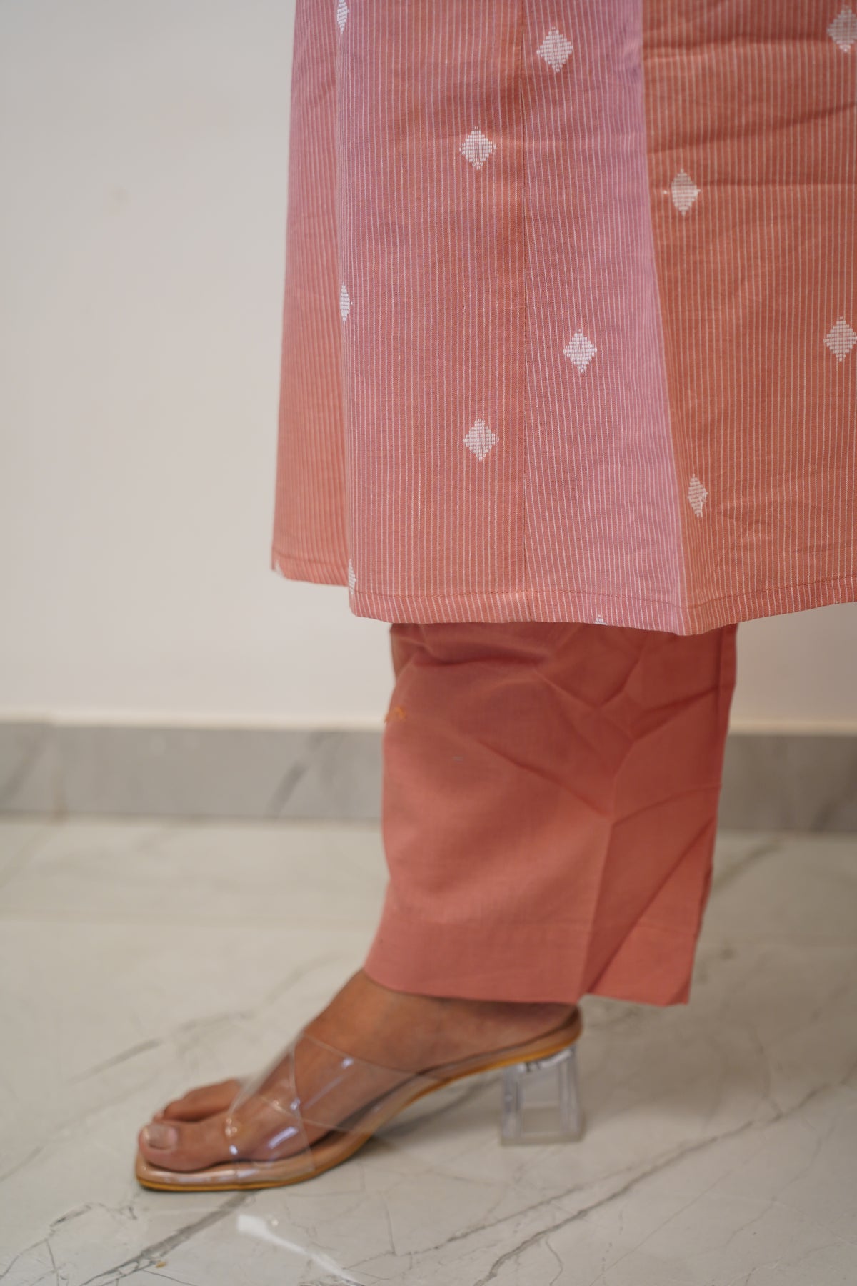 Peach Orange Diamond Co-Ord Set