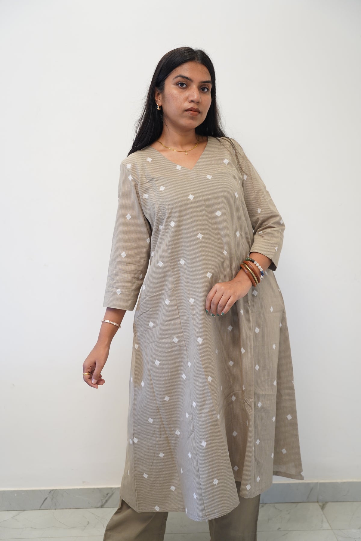 Grey Taupe Diamond Co-Ord Set