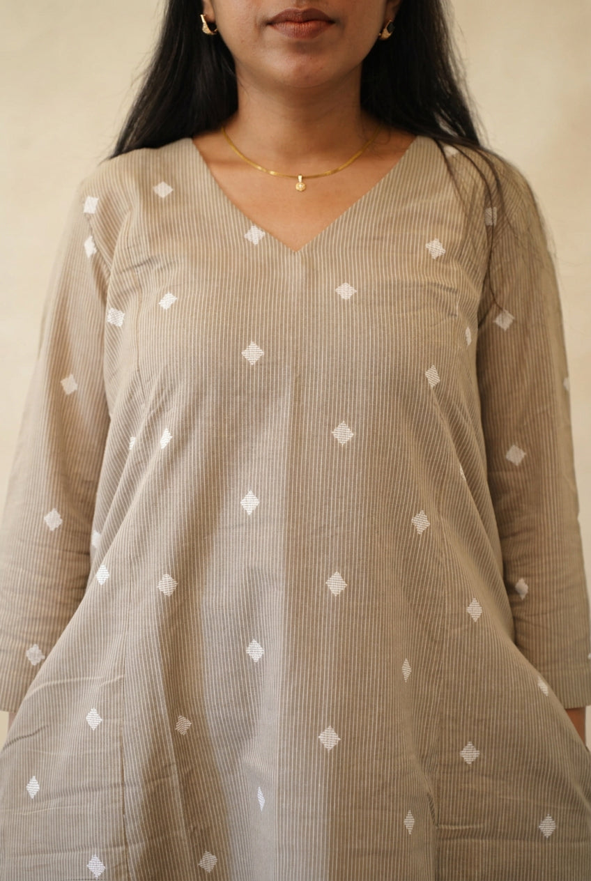 Grey Taupe Diamond Co-Ord Set