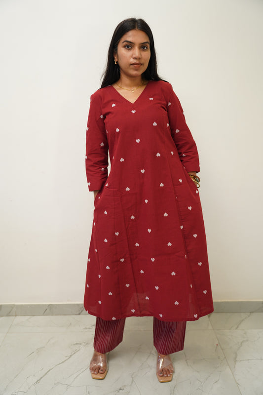 Maroon Bloom Co-Ord Set