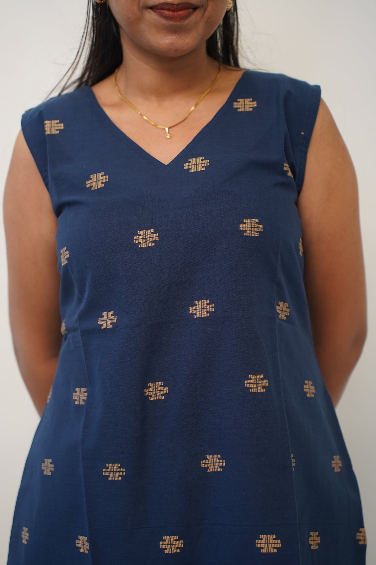 Indigo Cross Short Kurti
