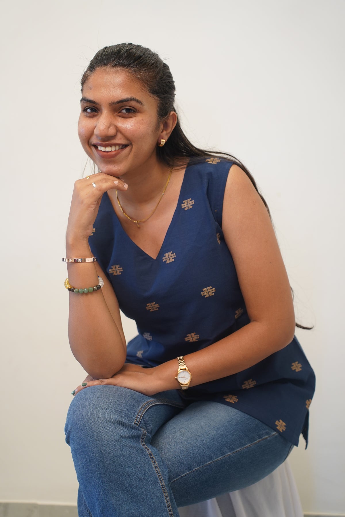 Indigo Cross Short Kurti