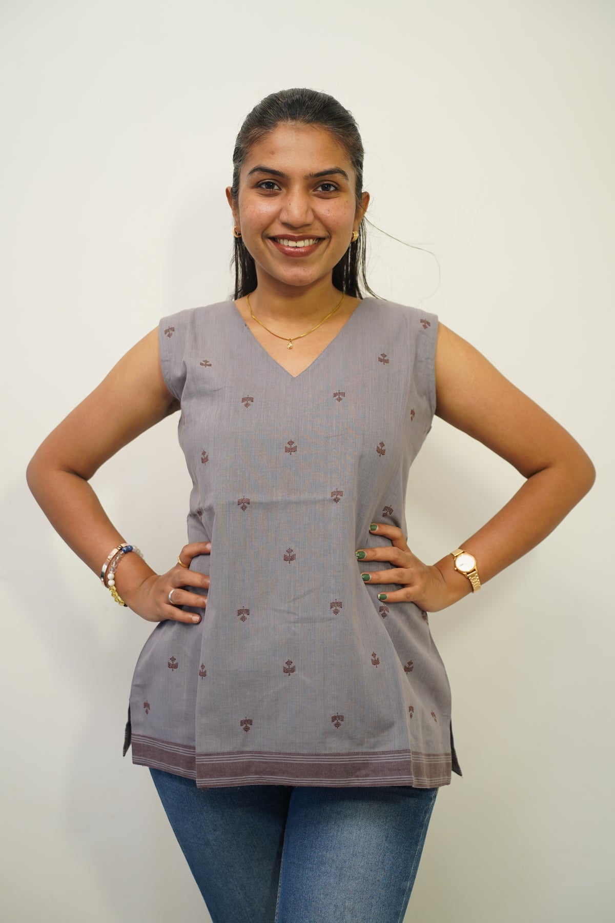 Ash Grey Short Kurti