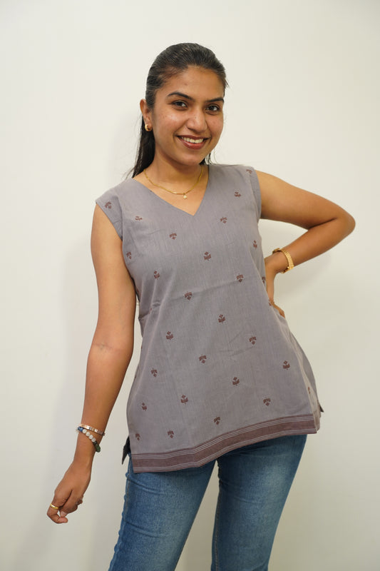 Ash Grey Short Kurti