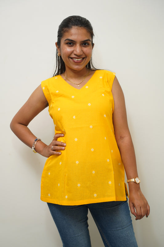 Sunshine Polka Short Kurti