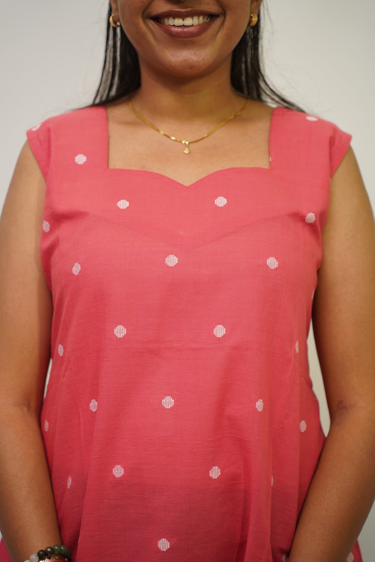 Pink Polka Short Kurti