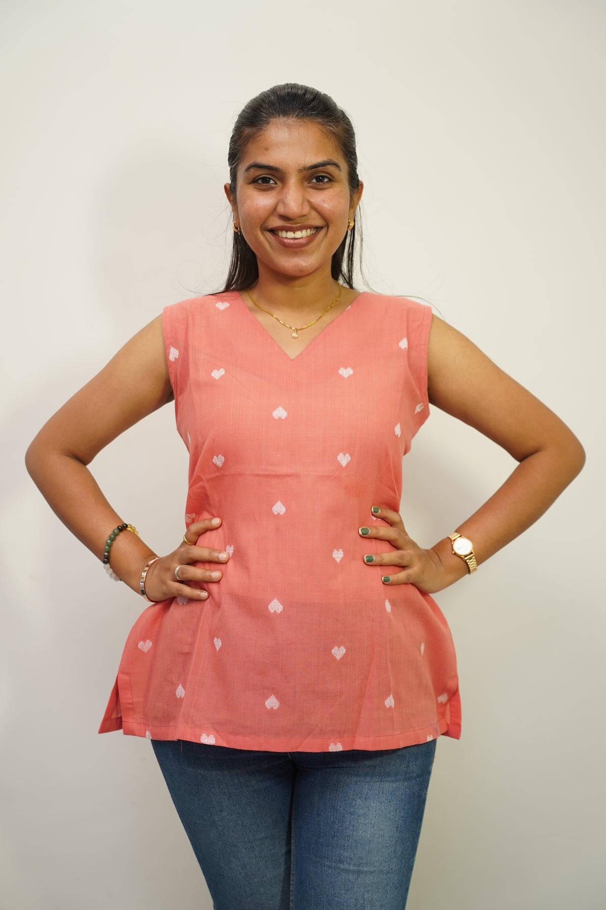 Pink Bloom Short Kurti