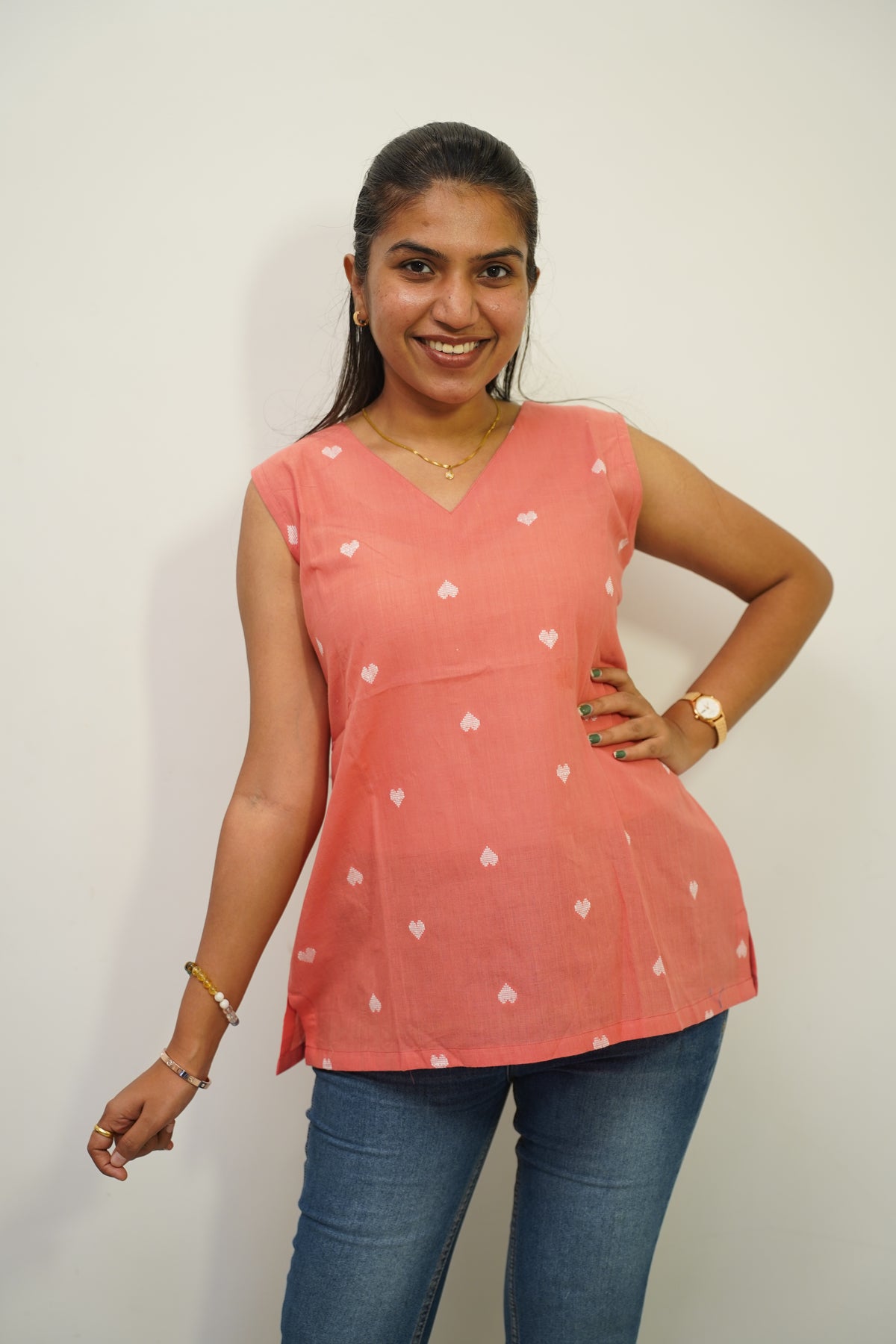 Pink Bloom Short Kurti