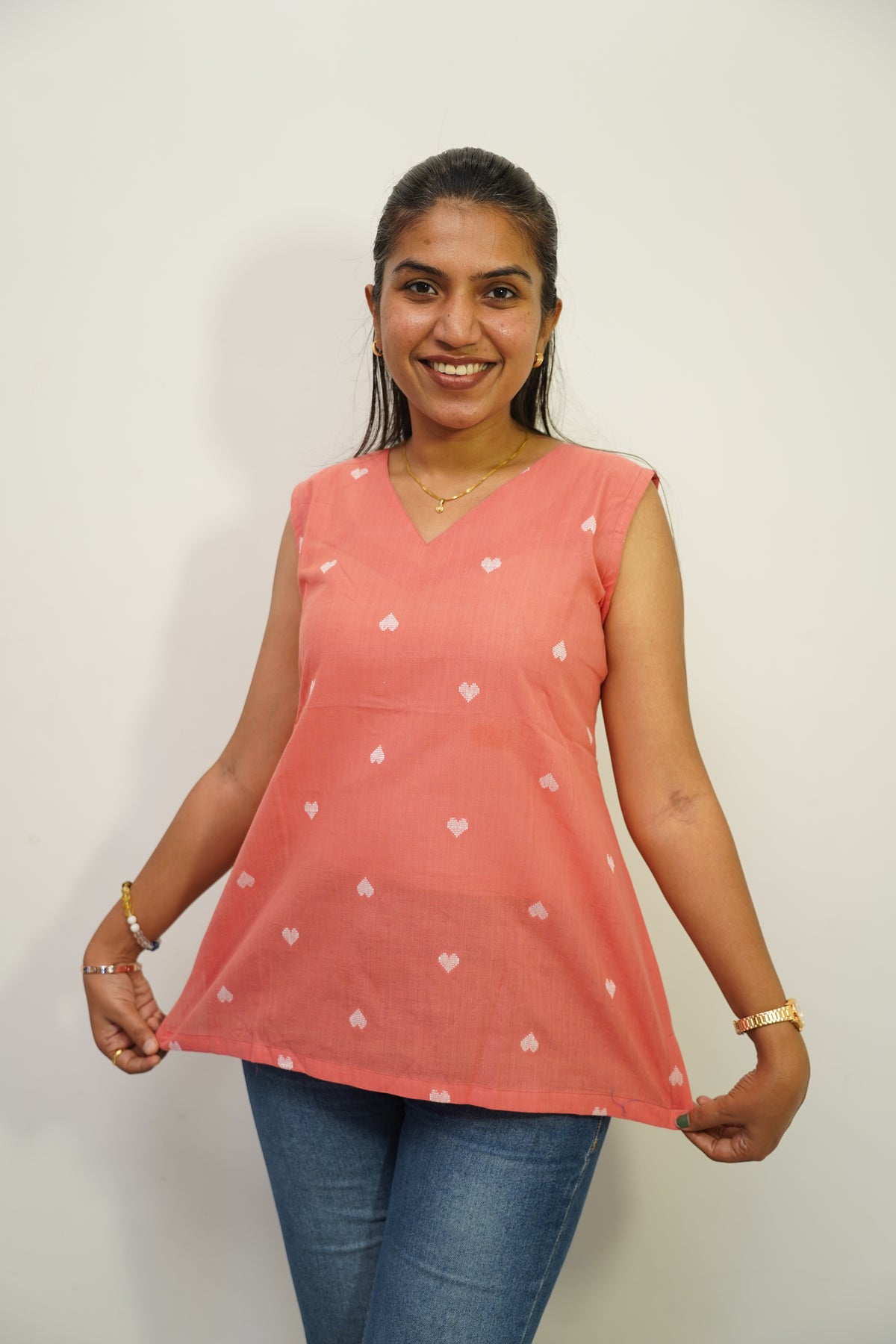Pink Bloom Short Kurti