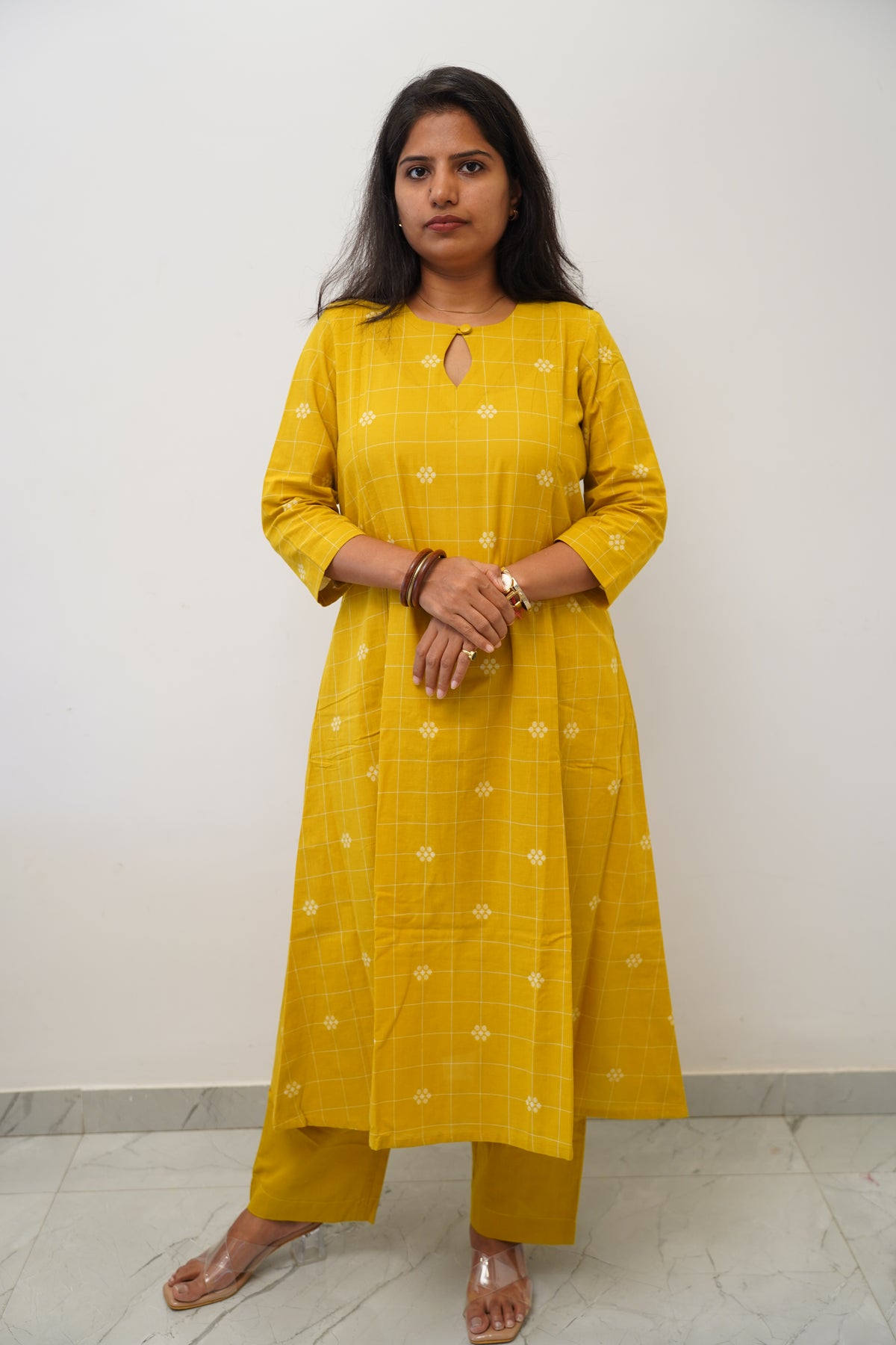 Mustard Check Co-ord Set