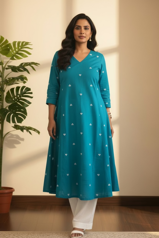 Turquoise Bloom Kurta