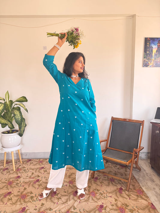 Turquoise Bloom Kurta