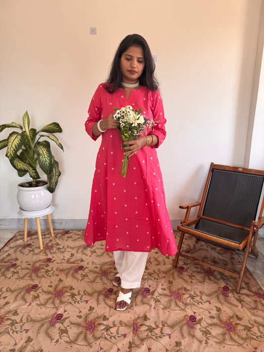 Pink Polka Kurta