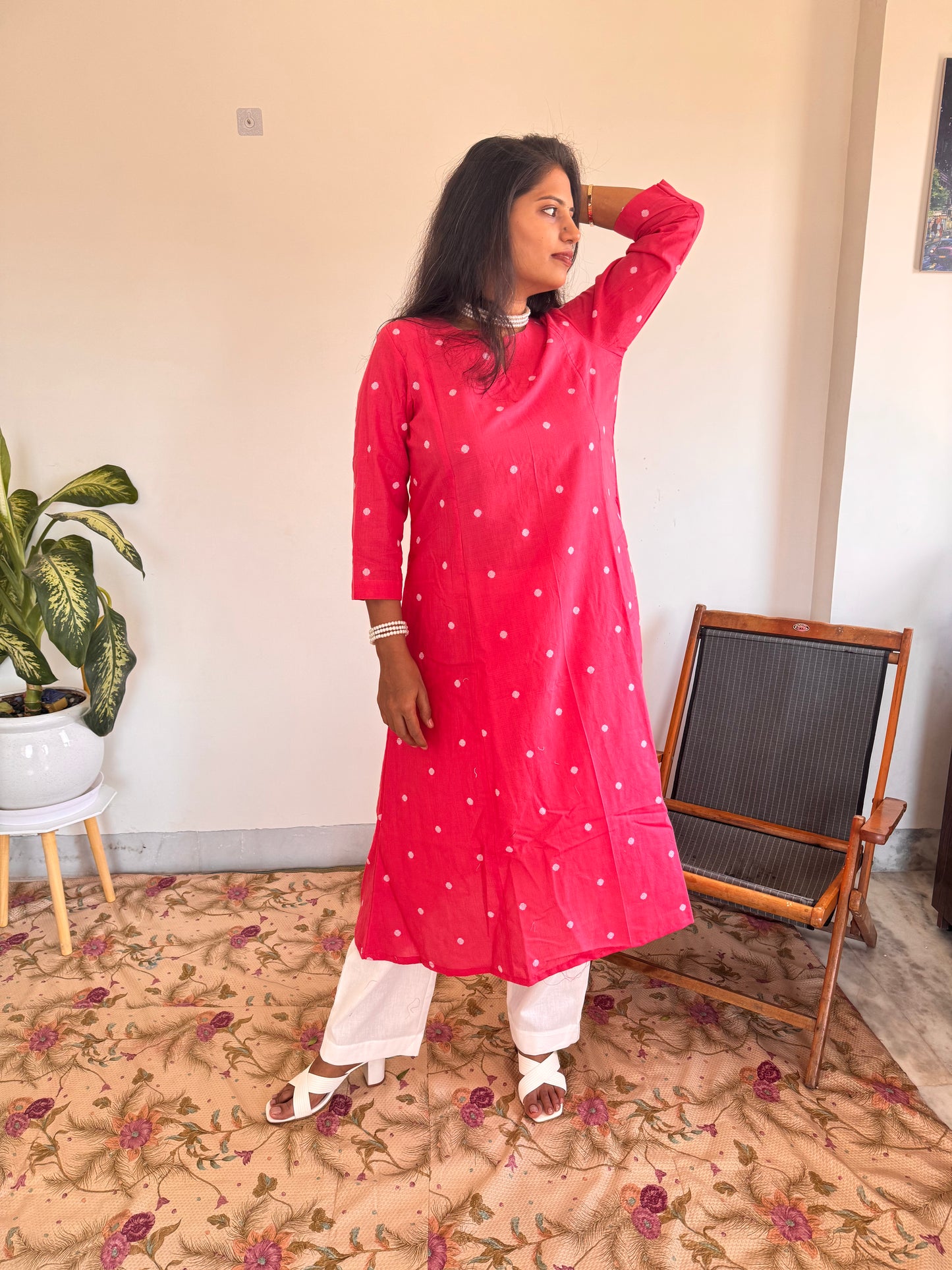 Pink Polka Kurta