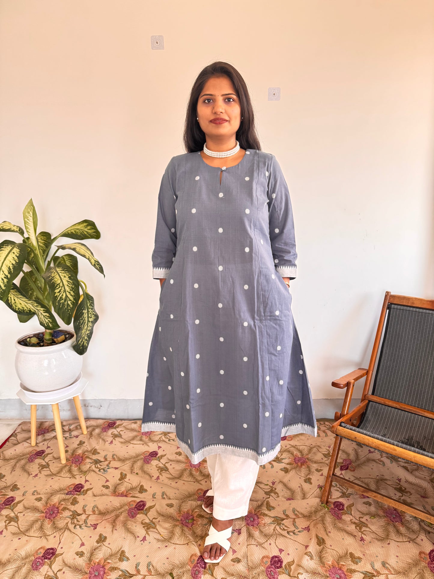 Slate Polka Kurta