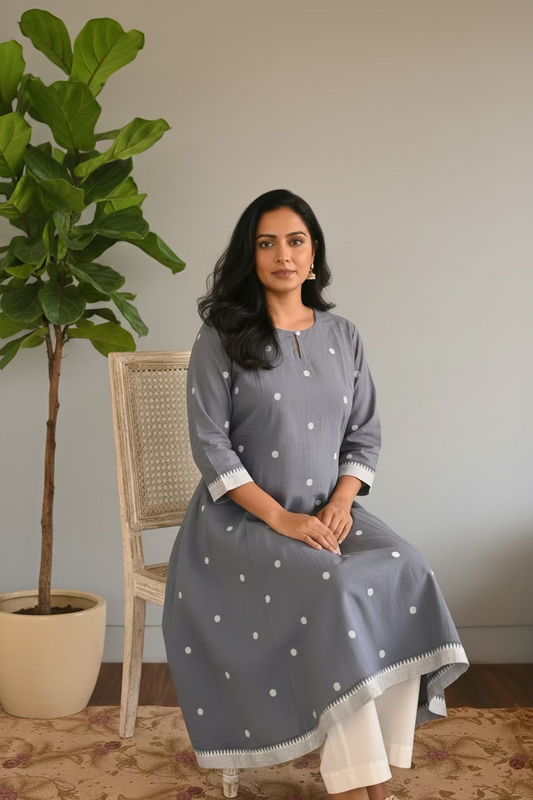 Slate Polka Kurta