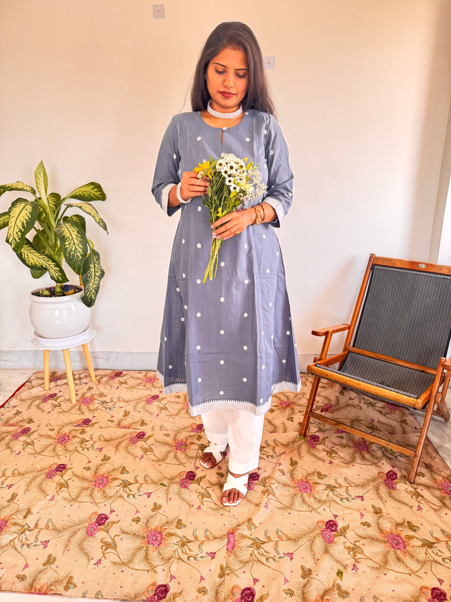 Slate Polka Kurta