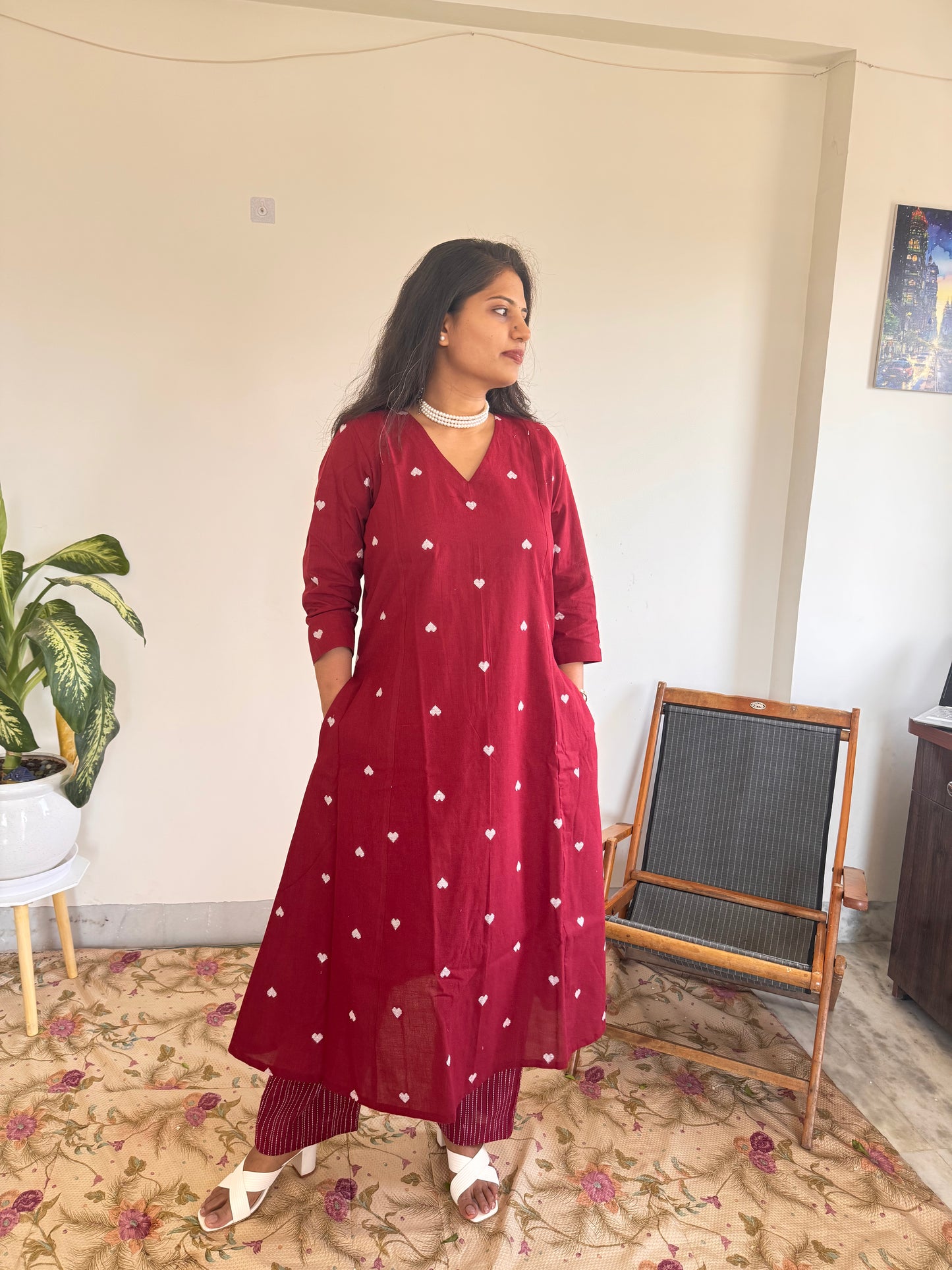 Maroon Bloom Co-Ord Set