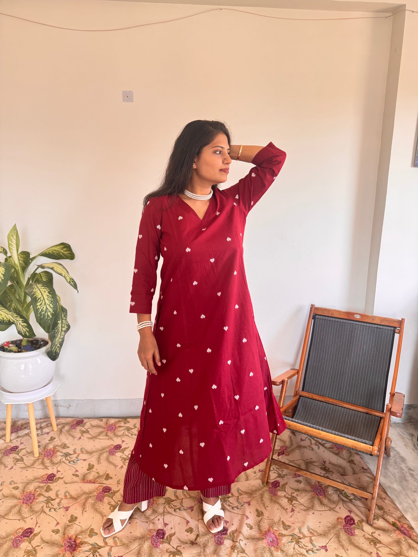 Maroon Bloom Co-Ord Set