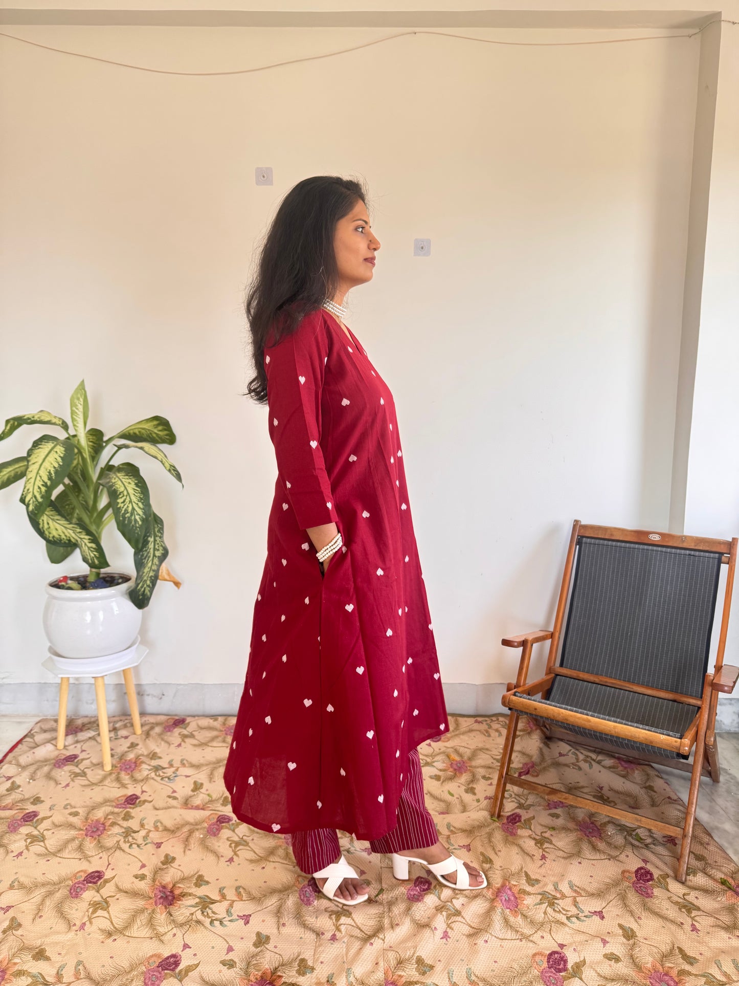 Maroon Bloom Co-Ord Set