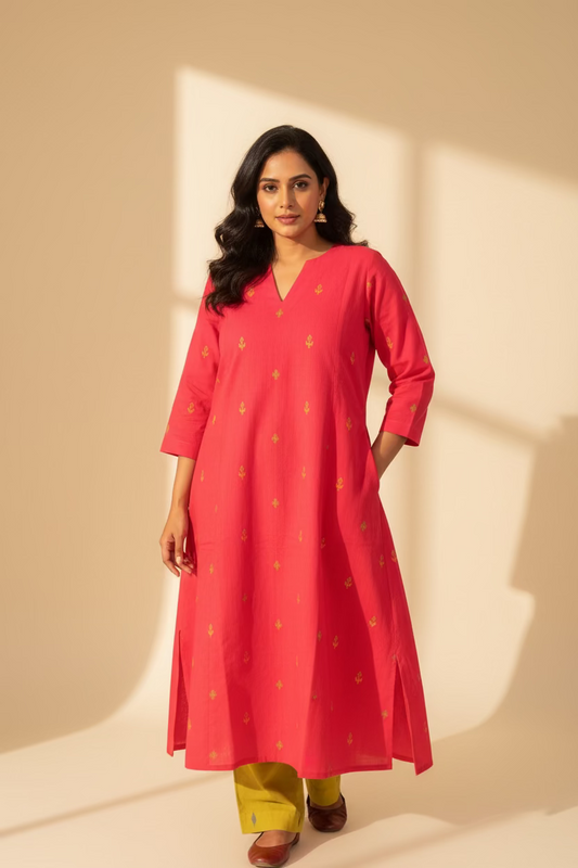 Crimson Buti Kurta Set