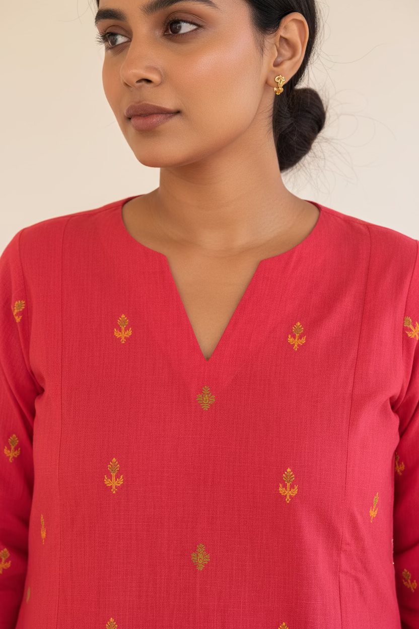 Crimson Buti Kurta Set