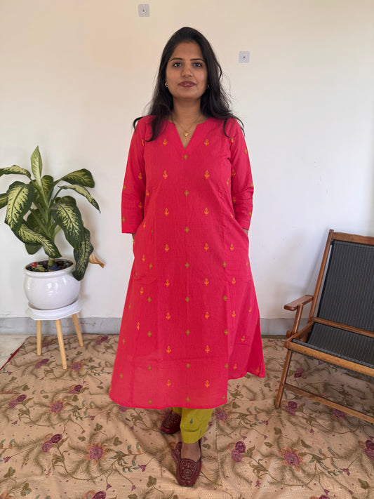Crimson Buti Kurta Set