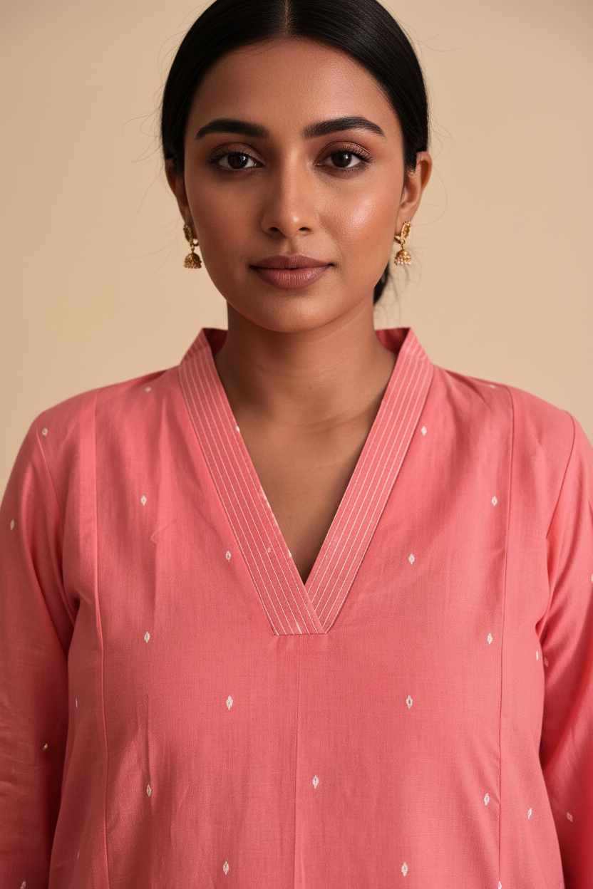 Salmon Buti Kurta Set