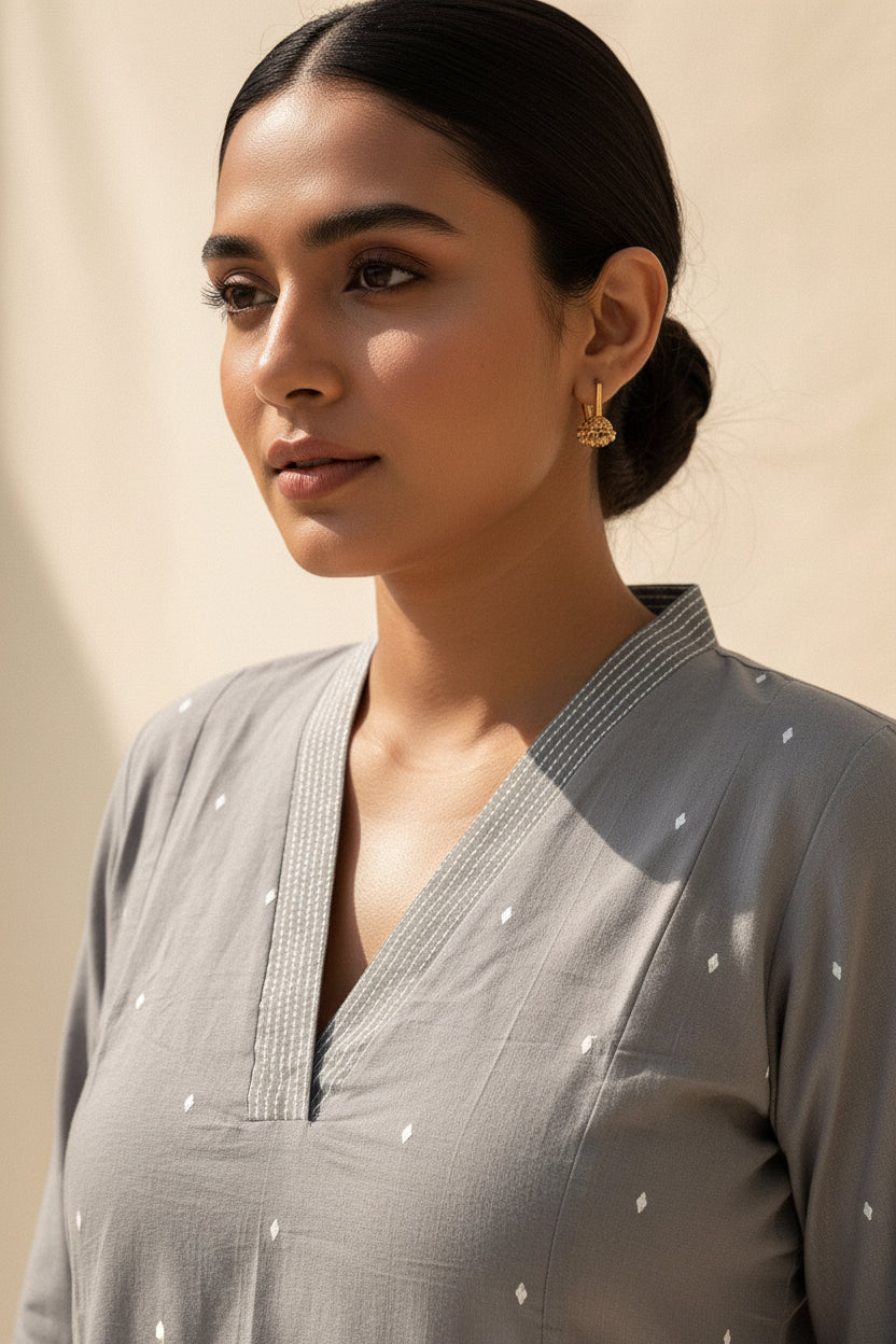 Grey Buti Kurta Set