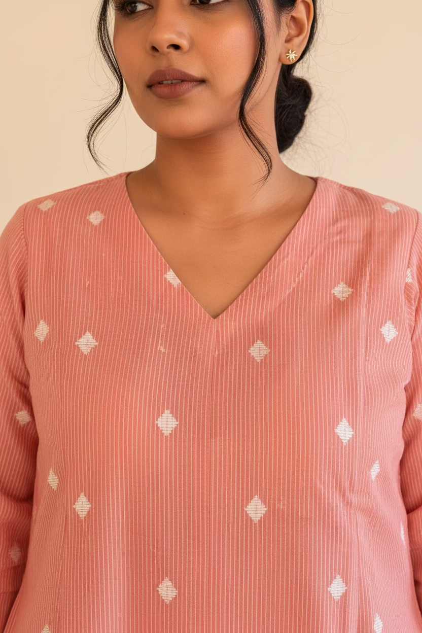 Peach Orange Diamond Co-Ord Set