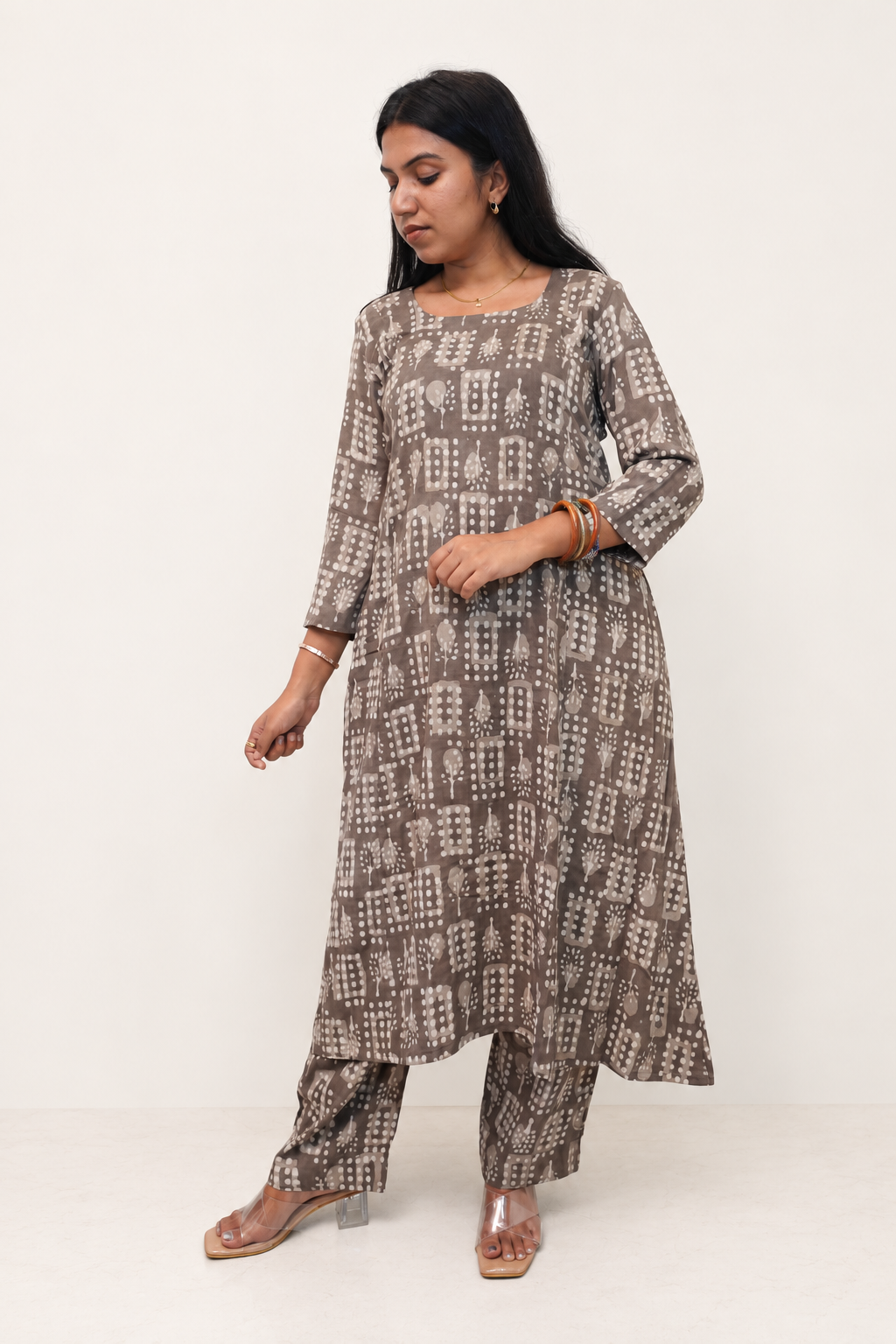Taupe Jharokha Co-Ord Set